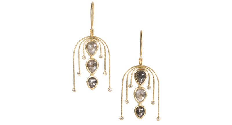 Todd Reed 18-karat yellow gold earrings with fancy color diamonds and white diamonds ($21,560)