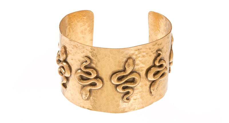 Elizabeth Taylor wore this gold serpent cuff during her role as Cleopatra in the film of the same name. Elizabeth Taylor wore this gold serpent cuff during her role as Cleopatra in the film of the same name.