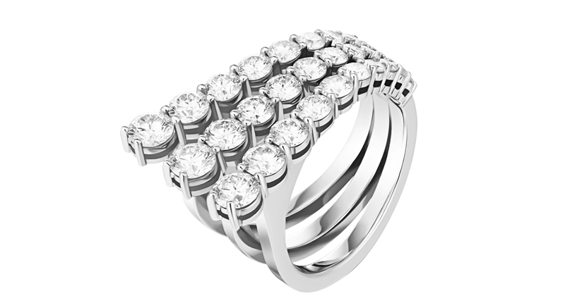 Aria ring in 18-karat white gold with white diamonds, $14,750 Aria ring in 18-karat white gold with white diamonds, $14,750
