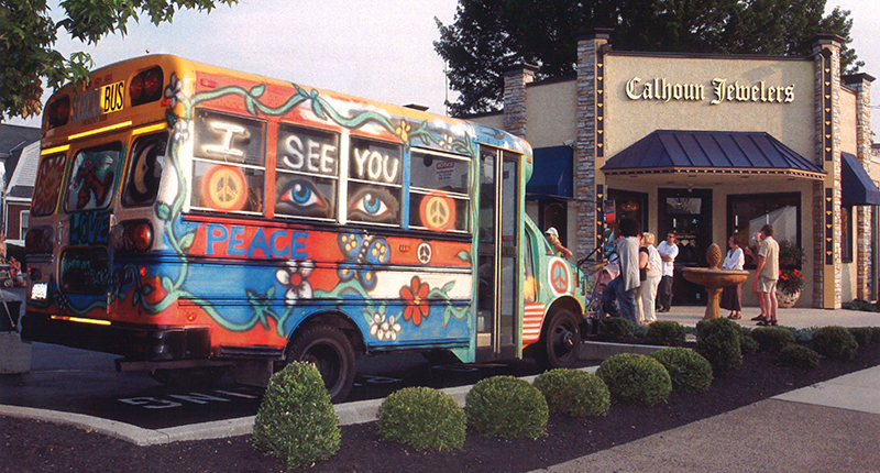 One of the most legendary parties to ever take place at Calhoun Jewelers was the 2008 “Hippie Happening,” which included live music and this ‘60s-inspired bus in the store’s parking lot.