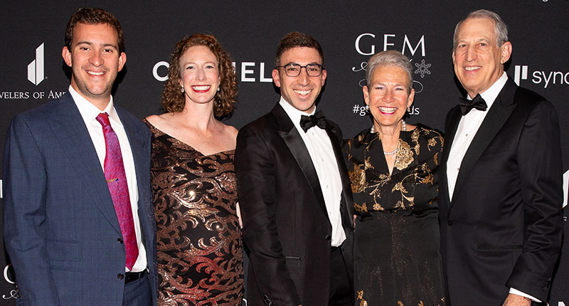 The Bridge family on the red carpet at the 18th annual Gem Awards, from left to right: son-in-law Gilad Berenstein, daughter Lisa Bridge, son Marc Bridge and parents Pam and Ed Bridge.