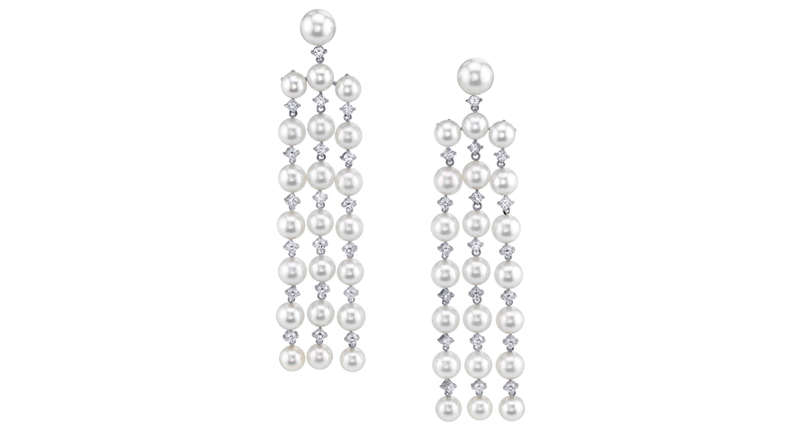 Irene Neuwirth 18-karat white gold earrings with Akoya pearls and diamonds (price upon request)
