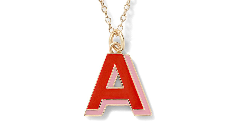 <a href="http://www.alisonlou.com" target="_blank" rel="noopener noreferrer">Alison Lou</a> Double Enamel letter necklace in 14-karat yellow gold with enamel ($1,750) <a href="http://www.alisonlou.com" target="_blank" rel="noopener noreferrer">Alison Lou</a> Double Enamel letter necklace in 14-karat yellow gold with enamel ($1,750)