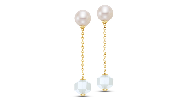<p><a href="http://www.mastoloni.com" target="_blank" rel="noopener">Mastoloni</a> “Bella Luna” collection linear drop earrings featuring white freshwater pearls with white moonstone beads set in 14-karat yellow gold ($705) </p> <p><a href="http://www.mastoloni.com" target="_blank" rel="noopener">Mastoloni</a> “Bella Luna” collection linear drop earrings featuring white freshwater pearls with white moonstone beads set in 14-karat yellow gold ($705) </p>