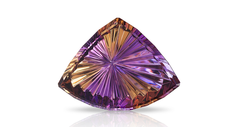 <strong>Innovative Faceting</strong><br />John Dyer of John Dyer & Co. for this 80.29-carat specialty-cut ametrine
