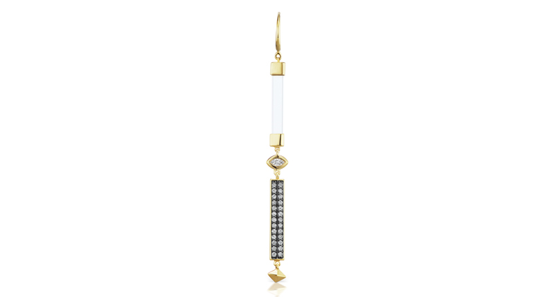 Sorellina 18-karat yellow gold earring with rock crystal, black rhodium and white diamonds, $1,450<br />Available at <a href="https://www.londonjewelers.com/" target="_blank" rel="noopener noreferrer">London Jewelers</a>