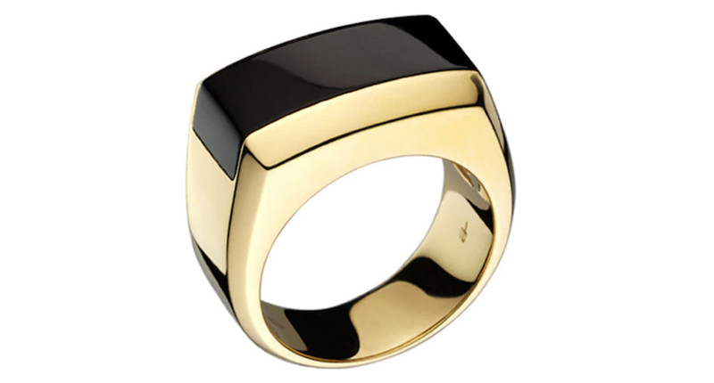 <a href="https://www.mayors.com/Di-Modolo-18k-White-Gold-Onyx-Mens-Falco-Ring-MB3+1P+BR/p/37100391" target="_blank" rel="noopener">Di Modolo</a> for Mayors 18-karat white gold and onyx men’s “Falco” ring ($5,450) 