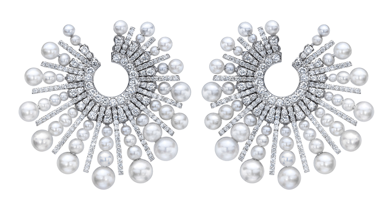 <p><a href="http://www.mindmondny.com" target="_blank" rel="noopener">Mindi Mond</a> Akoya pearl and diamond “Spoke” earrings set in 18-karat white gold ($32,000) </p>