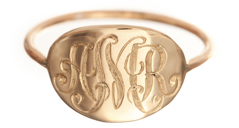 <a href="https://www.arielgordonjewelry.com/collections/signets/products/slim-signet-ring" target="_blank" rel="noopener noreferrer">Ariel Gordon Jewelry</a>’s 14-karat yellow gold slim signet ring with custom engraving ($450)<br /><br />“My signet styles are some of my best-selling pieces. They are all hand-engraved by a third generation engraver in the downtown Los Angeles jewelry district where I make all my pieces. Having something hand-engraved (versus machine engraved) really gives a piece an heirloom quality and makes it feel special and thoughtful. It can really be worn daily and become a part of you.”--Ariel Gordon <a href="https://www.arielgordonjewelry.com/collections/signets/products/slim-signet-ring" target="_blank" rel="noopener noreferrer">Ariel Gordon Jewelry</a>’s 14-karat yellow gold slim signet ring with custom engraving ($450)<br /><br />“My signet styles are some of my best-selling pieces. They are all hand-engraved by a third generation engraver in the downtown Los Angeles jewelry district where I make all my pieces. Having something hand-engraved (versus machine engraved) really gives a piece an heirloom quality and makes it feel special and thoughtful. It can really be worn daily and become a part of you.”--Ariel Gordon