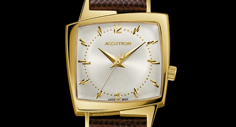 The inspiration for this watch was the “521” model from the 1960s, even keeping the same size case, 32.8 x 32.8 mm, to make it unisex for today. The gold-tone stainless steel case model with a lizard-embossed leather strap seen here retails for $1,450. The inspiration for this watch was the “521” model from the 1960s, even keeping the same size case, 32.8 x 32.8 mm, to make it unisex for today. The gold-tone stainless steel case model with a lizard-embossed leather strap seen here retails for $1,450.