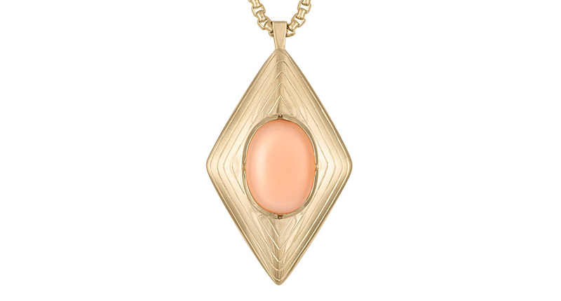 <p><a href="http://www.gigiferrantijewelry.com" target="_blank" rel="noopener">GiGi Ferranti</a> “Lucia” hand-engraved pendant with peach moonstone set in 14-karat yellow gold ($4,950) </p> <p><a href="http://www.gigiferrantijewelry.com" target="_blank" rel="noopener">GiGi Ferranti</a> “Lucia” hand-engraved pendant with peach moonstone set in 14-karat yellow gold ($4,950) </p>