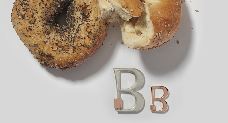 B is for bagel. Aaron launched the Alphabet locks with this social media campaign.