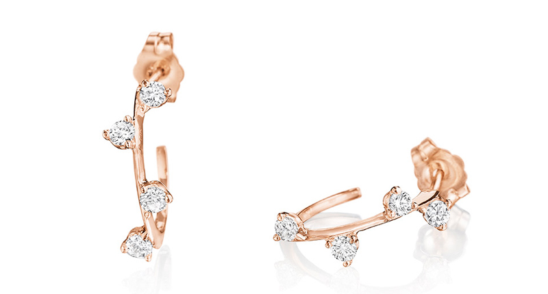 Bleecker & Prince’s Space Hoops in 18-karat rose gold with diamonds ($1,350) Bleecker & Prince’s Space Hoops in 18-karat rose gold with diamonds ($1,350)