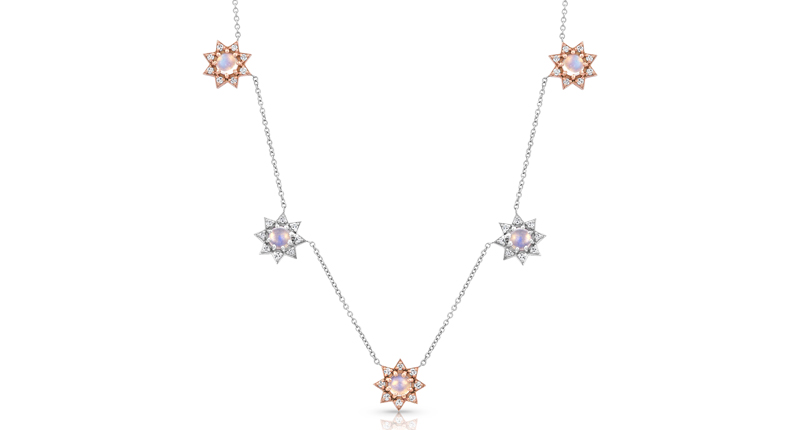 <a href="http://www.mspalten.com" target="_blank" rel="noopener">M. Spalten</a> mini starburst charm pendant with moonstone and diamonds set in 14-karat white and rose gold ($4,400)  <a href="http://www.mspalten.com" target="_blank" rel="noopener">M. Spalten</a> mini starburst charm pendant with moonstone and diamonds set in 14-karat white and rose gold ($4,400)