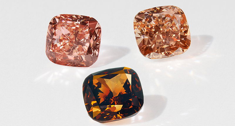 The other three Architecture diamonds are, clockwise from top right, “Rococo Oyster,” “Minimalist Brown,” and “Brutalist Pink.” (©Swarovski)