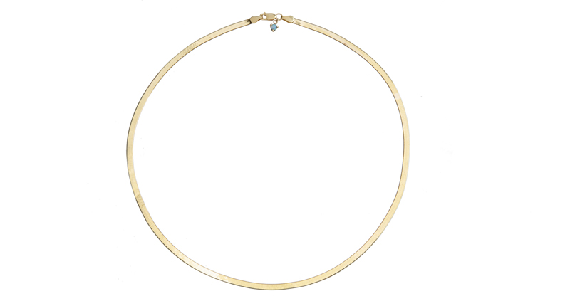 Wwake Small Rhodes necklace in 10-karat yellow gold with natural Australian opal ($995) Wwake Small Rhodes necklace in 10-karat yellow gold with natural Australian opal ($995)