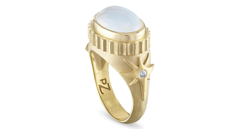 <p><a href="http://www.pamelazamore.com" target="_blank" rel="noopener">Pamela Zamore</a> star ring with moonstone and diamond set in 18-karat yellow gold ($3,420) </p> <p><a href="http://www.pamelazamore.com" target="_blank" rel="noopener">Pamela Zamore</a> star ring with moonstone and diamond set in 18-karat yellow gold ($3,420) </p>
