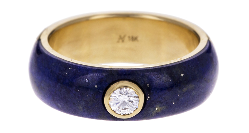 Marc Alary 18-karat gold, lapis and diamond ring ($3,400, <a href="https://www.twistonline.com/designers-marc-alary-rings/lapis-and-diamond-belsa-ring/_/searchString/inlay" target="_blank" rel="noopener">available at Twist</a>) Marc Alary 18-karat gold, lapis and diamond ring ($3,400, <a href="https://www.twistonline.com/designers-marc-alary-rings/lapis-and-diamond-belsa-ring/_/searchString/inlay" target="_blank" rel="noopener">available at Twist</a>)