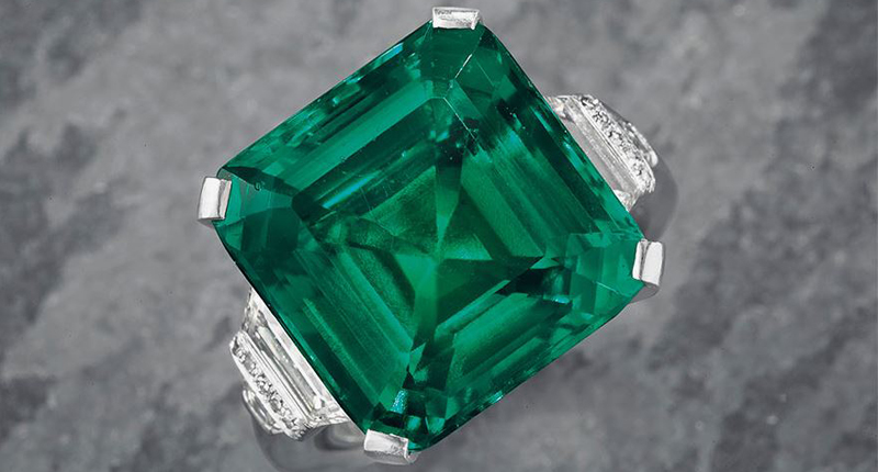 Christie’s also set a record for price-per-carat for an emerald when the 18.04-carat octagonal step-cut "Rockefeller Emerald" sold for $5.5 million.