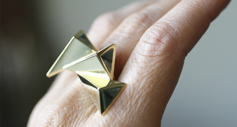 This ring is a new style from the “Mountains and Valleys” collection, and as always, plays with geometric forms and patterns.  This ring is a new style from the “Mountains and Valleys” collection, and as always, plays with geometric forms and patterns.