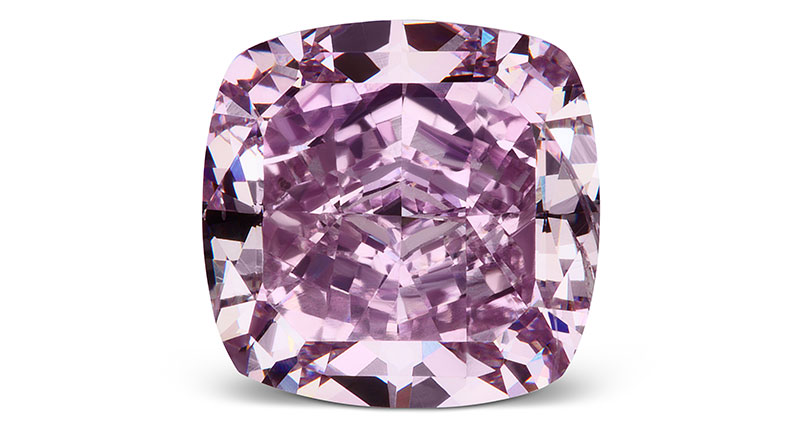 The color of the cushion-cut Victorian Orchid Vivid Purple Diamond is extremely rare, L.J. West Diamonds said. It is a fancy vivid purple diamond of SI2 clarity and will appear in the exhibition set in a flower designer platinum ring setting. The color of the cushion-cut Victorian Orchid Vivid Purple Diamond is extremely rare, L.J. West Diamonds said. It is a fancy vivid purple diamond of SI2 clarity and will appear in the exhibition set in a flower designer platinum ring setting.