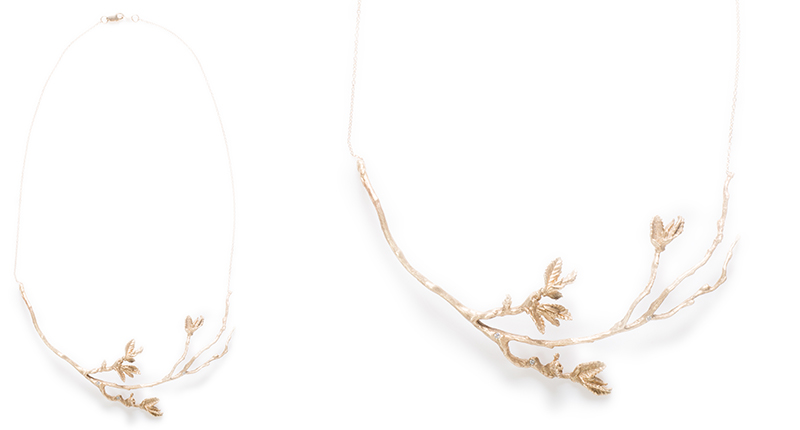 “A Tree Grows” necklace, made in 14-karat gold and set with Hoover & Strong’s “Harmony” recycled diamonds ($2,250)
