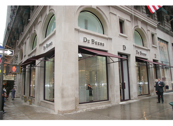 33. (tie) DE BEERS DIAMOND JEWELLERS<br />
        Joint venture between De Beers Group and LVMH<br />
        20 W. 55th St., 7th Fl., New York, NY 10019<br />
        Phone: 212-751-2000  Fax: 212-246-3860
        <p></p>
        <p> </p> 33. (tie) DE BEERS DIAMOND JEWELLERS<br />
        Joint venture between De Beers Group and LVMH<br />
        20 W. 55th St., 7th Fl., New York, NY 10019<br />
        Phone: 212-751-2000  Fax: 212-246-3860
        <p></p>
        <p> </p>