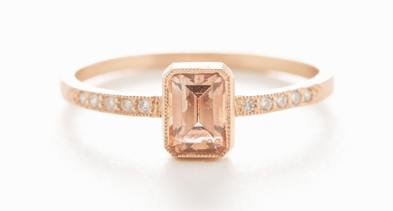 The “Blockette” zircon and diamond ring in 18-karat gold from Jennifer Dawes Design ($1,950)
