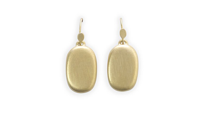 The Pebble earrings are made in 14-karat gold ($500).