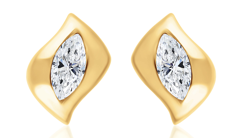 Almasika “Marquis Stud Earrings” in 18-karat yellow gold with 0.4 carats of diamonds ($2,950)