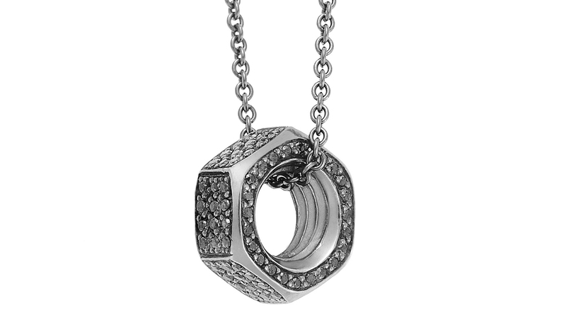 <a href="https://ileanamakri.com/collections/mens-1/products/nut-pnd-pave-slv-ox-bd-l" target="_blank">Ileana Makri </a> This Nut Pendant in oxidized sterling silver with black diamonds ($2,100)