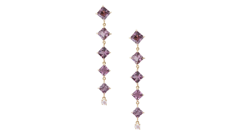 <a href="https://yicollection.com/" target="_blank"> Yi Collection</a> spinel and diamond “Cascade Earrings” in 18-karat yellow gold ($5,950)