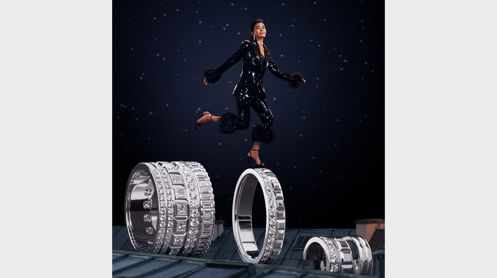 Pictured is Saudi actress Mila Al Zahrani with pieces from the Quatre collection. Pictured is Saudi actress Mila Al Zahrani with pieces from the Quatre collection.