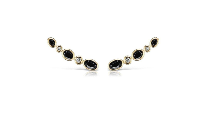 <a href="https://www.charlotteallison.com/products/elliptic-black-spinel-and-diamond-climber?_pos=4&_sid=2b2a5c363&_ss=r&utm_source=NJ&utm_medium=article&utm_campaign=ASF&utm_term=black%2Bspinel%2Bclimber%2Bearring" target="_blank"> Charlotte Allison</a> black spinel and white diamond ear climbers set in 14-karat yellow gold ($1,300)