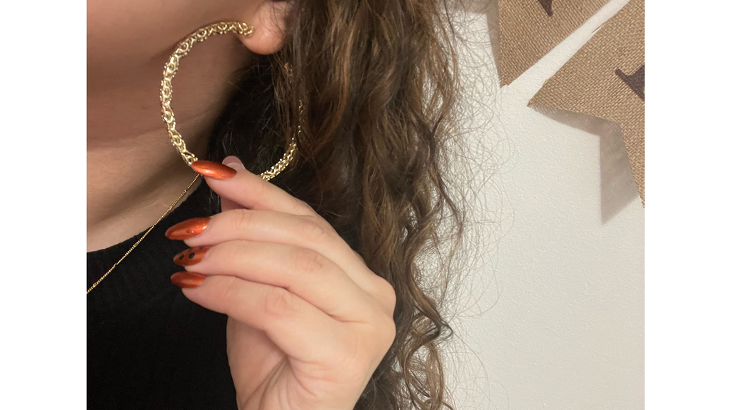 The “Maggie” filigree hoops from Kendra Scott The “Maggie” filigree hoops from Kendra Scott
