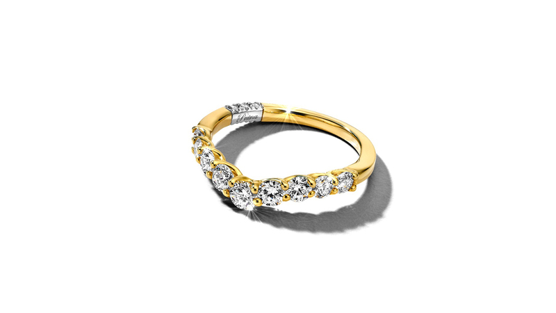The collection also includes anniversary bands, like this 14-karat two-tone gold anniversary band with a total diamond weight of 1 carat ($1,499).