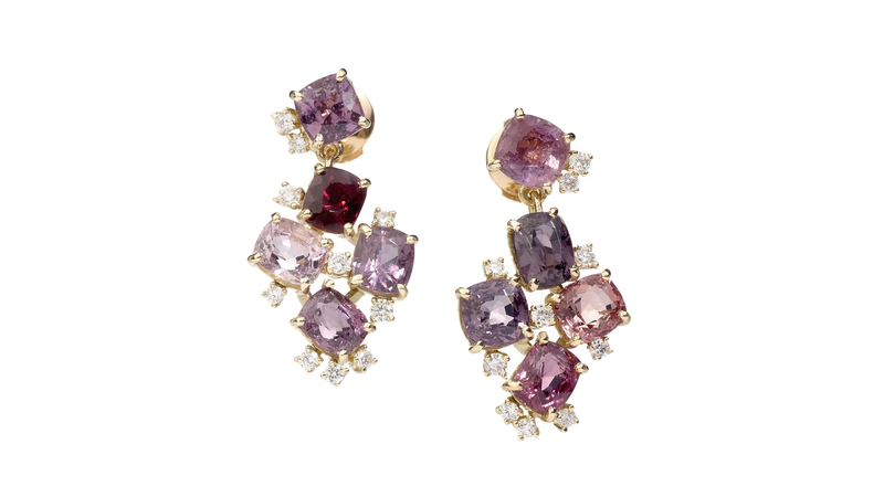 <a href=" https://alessandracamillamilano.com/en" target="_blank"> Alessandra Camilla Milano</a> “Sweet Chaos” earrings with mixed spinel and white diamonds set in 18-karat gold ($6,493)