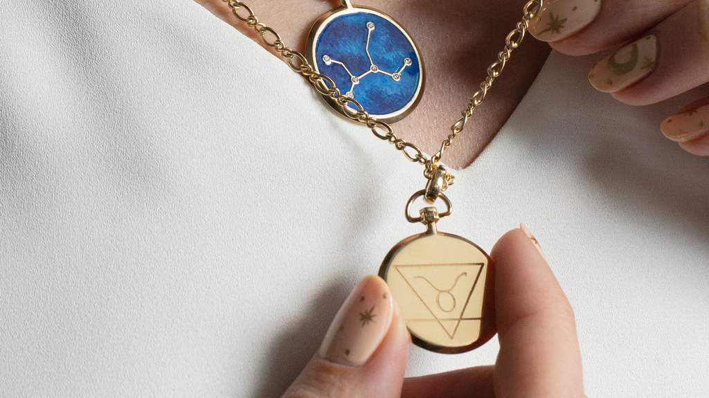 The Astra collection pendants are reversible, with engraving on one side. Custom engraving is also available. The Astra collection pendants are reversible, with engraving on one side. Custom engraving is also available.