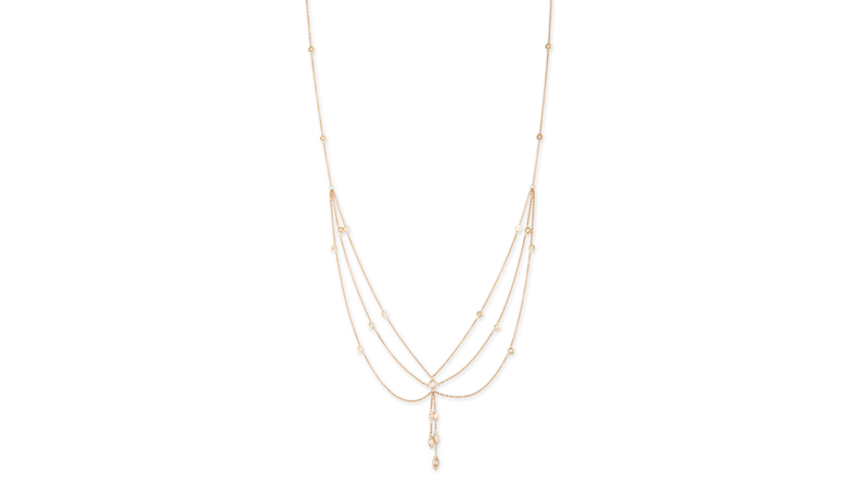 Jacquie Aiche “Triple Row Drip” belly chain in 14-karat gold with diamonds ($8,750)