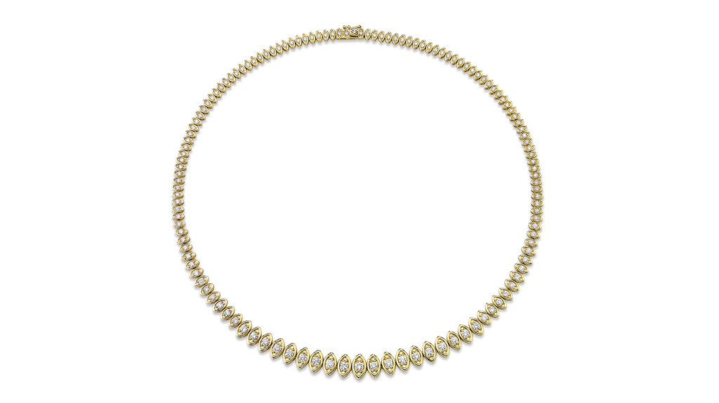 Sydney Evan “Graduated Marquise Evil Eye Necklace” in 14-karat gold with diamonds ($18,000) Sydney Evan “Graduated Marquise Evil Eye Necklace” in 14-karat gold with diamonds ($18,000)