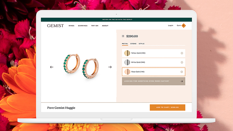 Users can personalize engagement rings and wedding bands, but also everyday jewelry like earrings, necklaces, bracelets, and statement rings.