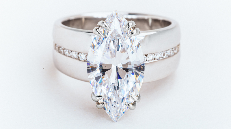 A diamond marquise ring from the 11-piece range