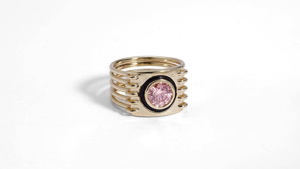 This ring by designer David Klass is one of the one-of-a-kind works Lightbox commissioned to mark the start of its loose diamond sales. Set with a lab-grown pink diamond, it is an example of a piece that makes a diamond that’s unaffordable to many as a natural stone accessible to the masses. This ring by designer David Klass is one of the one-of-a-kind works Lightbox commissioned to mark the start of its loose diamond sales. Set with a lab-grown pink diamond, it is an example of a piece that makes a diamond that’s unaffordable to many as a natural stone accessible to the masses.