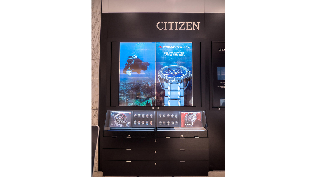 These augmented reality display cases provide “an informative and exciting new experience for customers,” said Brian Beyt of Luminary Design.