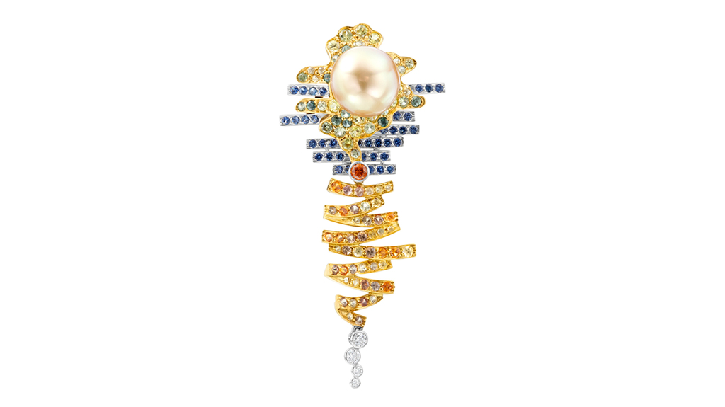 The “Sunrise Revisited, Tribute to Monet” pin/pendant by S. D. Cusson LLC