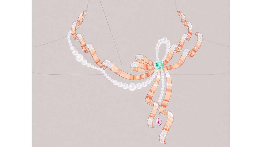 The “Ribbon” statement necklace by Luna Gwak The “Ribbon” statement necklace by Luna Gwak
