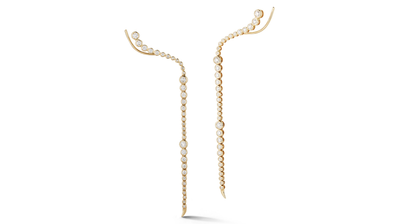 <a href="https://ondyn.com/" target="_blank">Ondyn</a> “Eminence” earrings in 14-karat gold with SIH1 diamonds ($5,195)