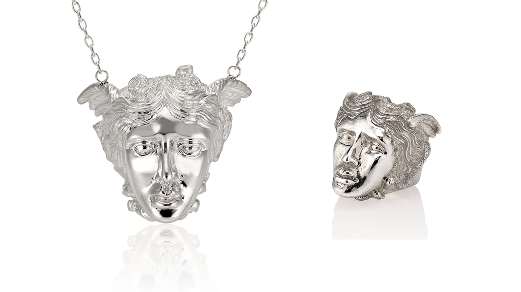 The Medusa pendant ($450) and ring ($450) in sterling silver The Medusa pendant ($450) and ring ($450) in sterling silver