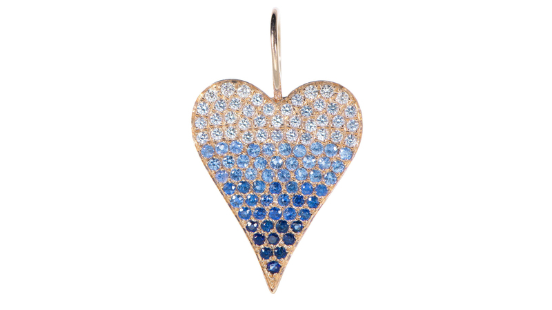 <a href="https://aliweissjewelry.com/" target="_blank">Ali Weiss Jewelry</a> large ombré blue sapphire and diamond heart charm in 14-karat yellow gold ($1,000)