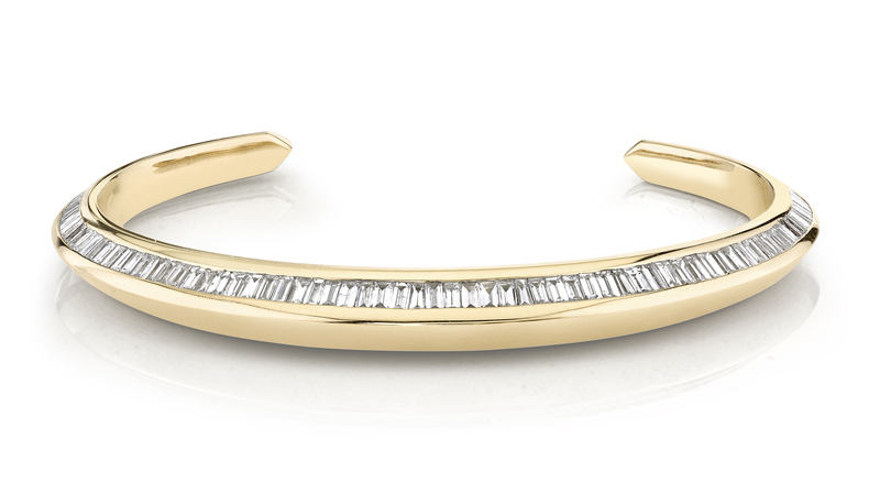 <a href=" https://lizziemandler.com/" target="_blank">Lizzie Mandler</a> 18-karat yellow gold and diamond bangle (price available upon request)
